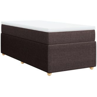 vidaXL Cama Box Spring Con Colch&oacute;n Tela Marr&oacute;n Oscuro 90x200 Cm Vidaxl