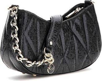 Guess Womens Shoulder Bag Black Polyurethane Shoulder-bags