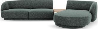 BLOOMINGLOFT 3-Sitzer Design Ecksofa Miley mit Beistelltisch - Chenille Grün