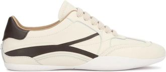 Kazar Leren sneakers met contrasterende inzetten - Dames - Sneakers - Wit - 41 EU - Leer - Schoenen