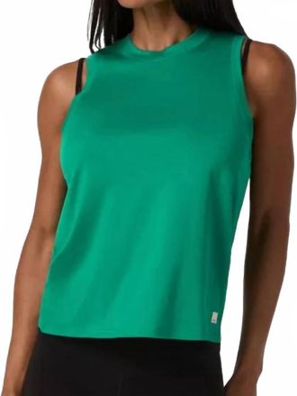 Vuori Clothing Energy Top Long Top In Emerald Heather