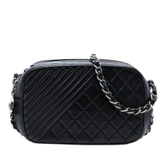 Chanel Pre-owned Coco Boy Camera Bag - Dames - Pre-owned - Zwart - Maat: ONE Size Leer