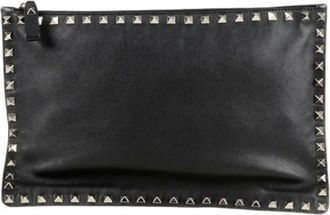Valentino Pre-owned Clutches, female, Black, Size: ONE SIZE Pre-owned Rockstud Clutch