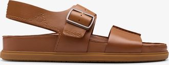Clarks Torford Strap Tan Leren Sandalen