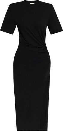 Isabel Marant Lexia gathered midi dress - women - Cotton - L - Black