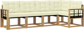 vidaXL Conjunto De Sof&aacute;s De Exterior 5 Uds. Blanco Y Crema Vidaxl