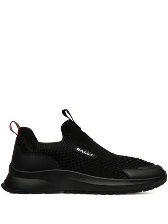 Bally slip-on knitted-upper sneakers - men - Polyester/Calf Leather/Rubber/Fabric - 44.5 - Black