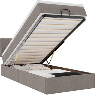 vidaXL Struttura Letto Pouf con Materasso Tortora 90x190 cm in Tessuto vidaXL