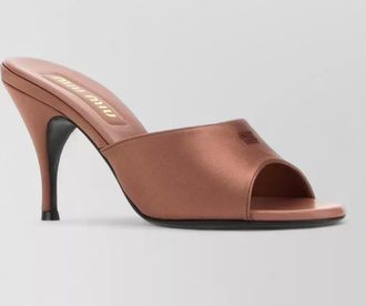 Miu Miu satin peep toe stiletto heel mules
