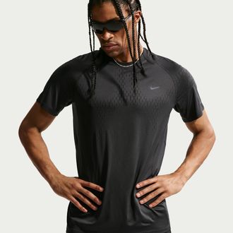 Nike Mens Stride Plus Dri-FIT ADV Short-Sleeve Running Top in Black | IF2088-010