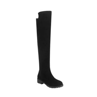 Generic Womens Knee High Knight Boots Square Heel Frosted Low Heel Knight Boots Solid Women Shoe