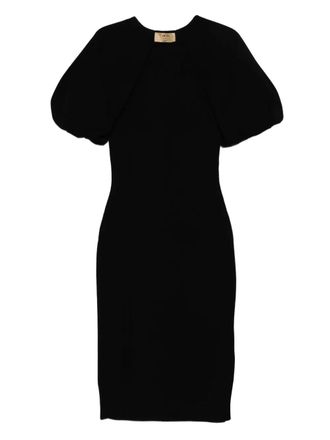 Curiel puff-sleeve sheath midi dress - women - Fabric - 44 - Black