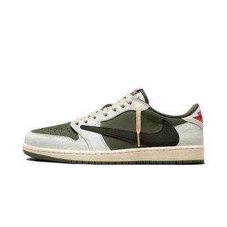 Nike Jordan 1 Retro Low OG SP Travis Scott Medium Olive - unisex - Sport - Veelkleurig - Maat: 42 1/2 EU Leer