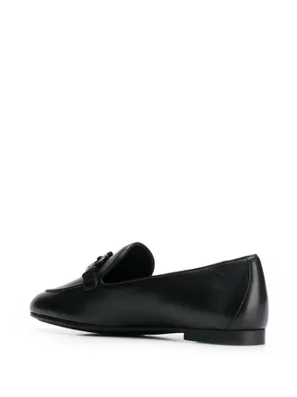 Ferragamo Gancini-Buckle Leather Loafer - Black