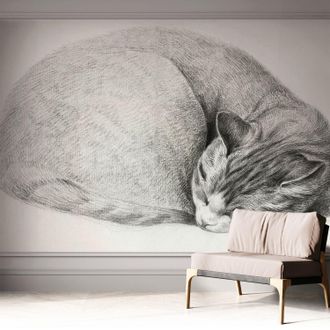Tulup Carta Da Parati Autoadesiva - Fotomurale Adesivo - Design Elegante - Stile Moderno - Gatto Raggomitolato 312x219 Cm