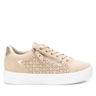 Xti Womens Faux Leather Sneakers In Beige