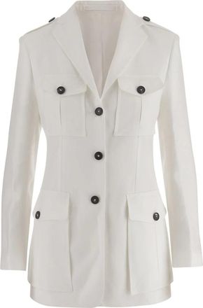 Tagliatore Single-breasted Linnen Jas - Dames - Blazers - Wit - S - Linnen - Jassen