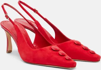 Manolo Blahnik Alexa suede slingback pumps