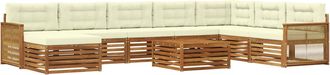 vidaXL Conjunto De Sof&aacute;s De Exterior 9 Uds. Natural Y Crema Vidaxl