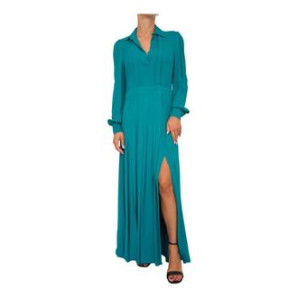 Twinset Groene Water Jurk - Dames - Maxi kleedjes - Groen - M - Kleedjes