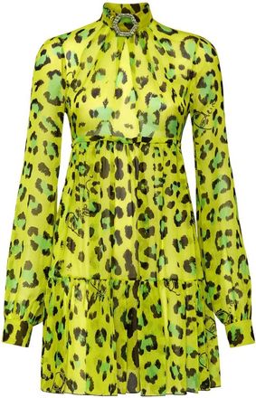 Philipp Plein Kleedjes, Dames, Groen, L, Shirt Kleedjes