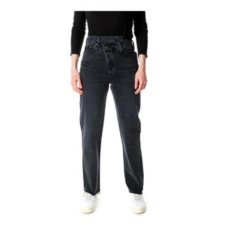 A Gold E Loose-fit Jeans, female, Black, Size: W30 Criss Cross Straight Jean