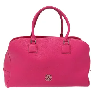 Loewe Vintage Anagram Leather Pink Leather Handbag (Pre-Owned)