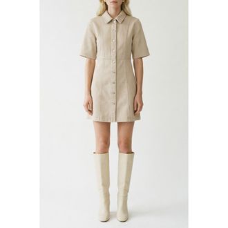 Vero Moda Daisy Denim Dress in Silver Mink Detail Washed at Nordstrom, Size X-Large