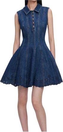 Self Portrait Dames, Jurken, Blauw, Maat: 2XS Denim