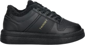 Twinset Schoenen, Dames, Zwart, 36 EU, Leer, Platform Veterschoenen