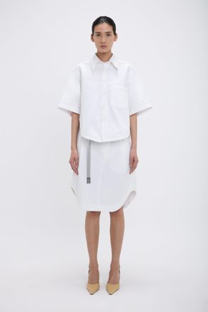 Victoria Beckham Trapeze Shirt In Optic White XS-S