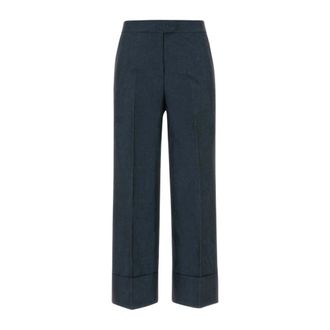 Pantaloni Torino Colette Cropped Broek - Dames - Vrijetijds broeken - Blauw - S - Katoen - Broeken