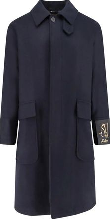 Sealup classic collar coat - men - Wool/Polyester - 52 - Blue