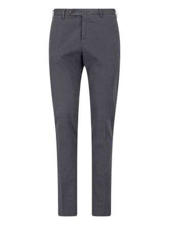 Pantaloni Torino Grey Mid-Rise Straight-Leg Cotton Formal Pants