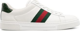 Gucci Ace Web-stripe Leather Sneakers