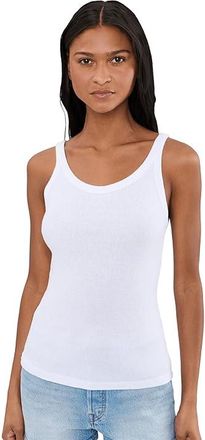 Michael Stars Nicole Wide Crew Tank Top Womens Clothing White (US 0-12), Cotton/Nylon
