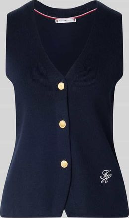 Tommy Hilfiger Slim Fit Weste aus reiner Baumwolle in Marine, Gr&ouml;&szlig;e XL