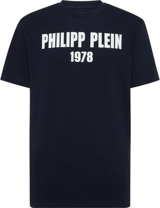 Philipp Plein Round Neck T-Shirt 1978 - Heren - T-shirts - Blauw - S - Katoen - Tops