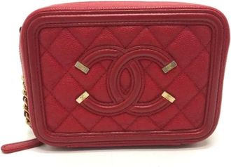 Chanel Pre-owned Leather chanel-bags - Dames - Vintage Schoudertas - Rood - ONE Size - Vintage