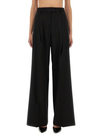 Sportmax Black Tailored Pleated Pants
