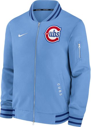 Nike Chicago Cubs Authentic Collection Dugout Nike Mens MLB Full-Zip Bomber Jacket in Blue | 02F30IC3EJ-902