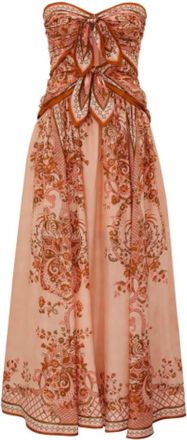 Zimmermann Midi Scarf-jurk - Dames - Jurken - Veelkleurig - Maat: S Zijde