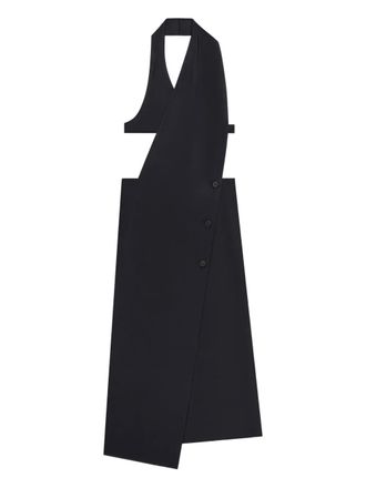 Courr&egrave;ges double-breasted crossover-front midi dress - women - Triacetate/Polyester - 36 - Black