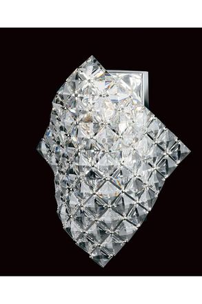 Netlighting Diamond Crystal Single Wall Light Chrome Frame in Grey