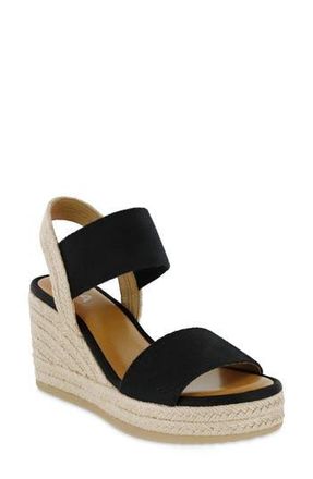 Mia Brittni Espadrille Wedge Sandal in Black Elas at Nordstrom Rack, Size 6.5