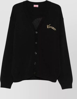 Kenzo wool blend beaded v-neck cardigan