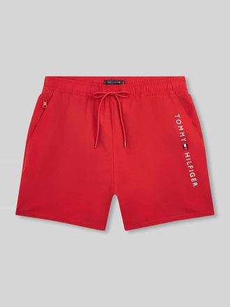 Tommy Hilfiger Badehose mit Label Print in Rot, Gr&ouml;&szlig;e XXL