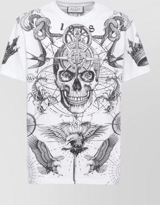 Philipp Plein round neck short sleeve tattoo print t-shirt