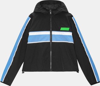 Ganni Black Stretch Shell Tracksuit Jacket - Size 10/12 Recycled Nylon