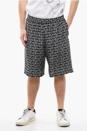 Burberry Chain Printed Silk Shorts with Elastic Waistband size M